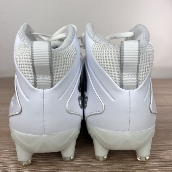 Adidas Shoes Mens Size 11.5 White Silver Football Cleats NASTY 20 Mid Sports - Picture 9 of 12